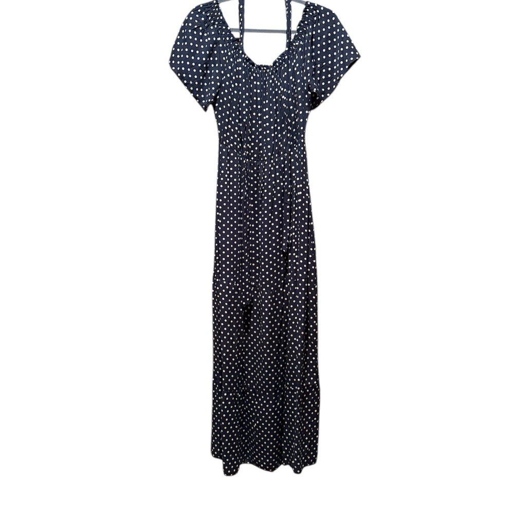 Navy Blue Polka Dot Dress - Picture 5 of 10
